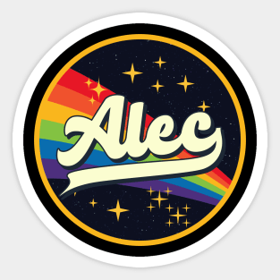 Alec // Rainbow In Space Vintage Style Sticker